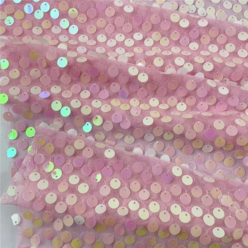 Mesh lace soft mesh white sequins fabric wedding dress veil diy dancewear children fabric costume