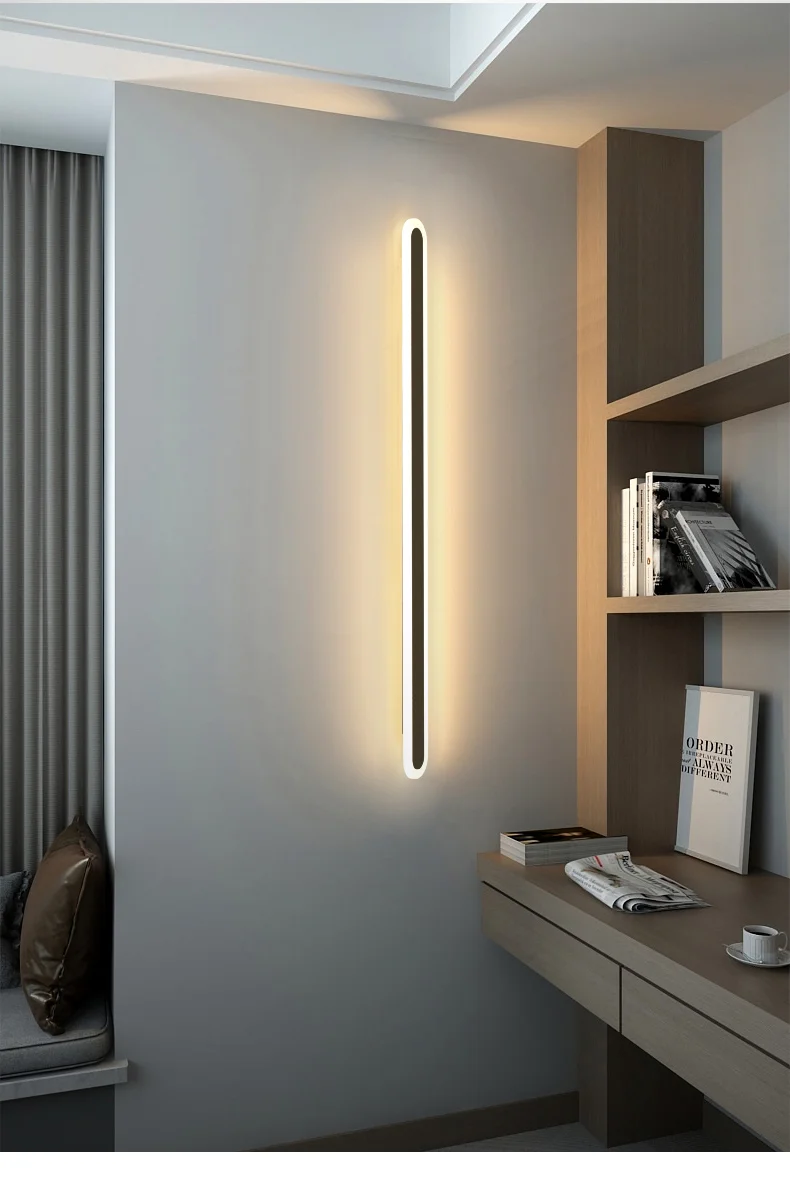 Long strip bedroom wall light porch simple modern LED decoration living room lamp line wall lamp