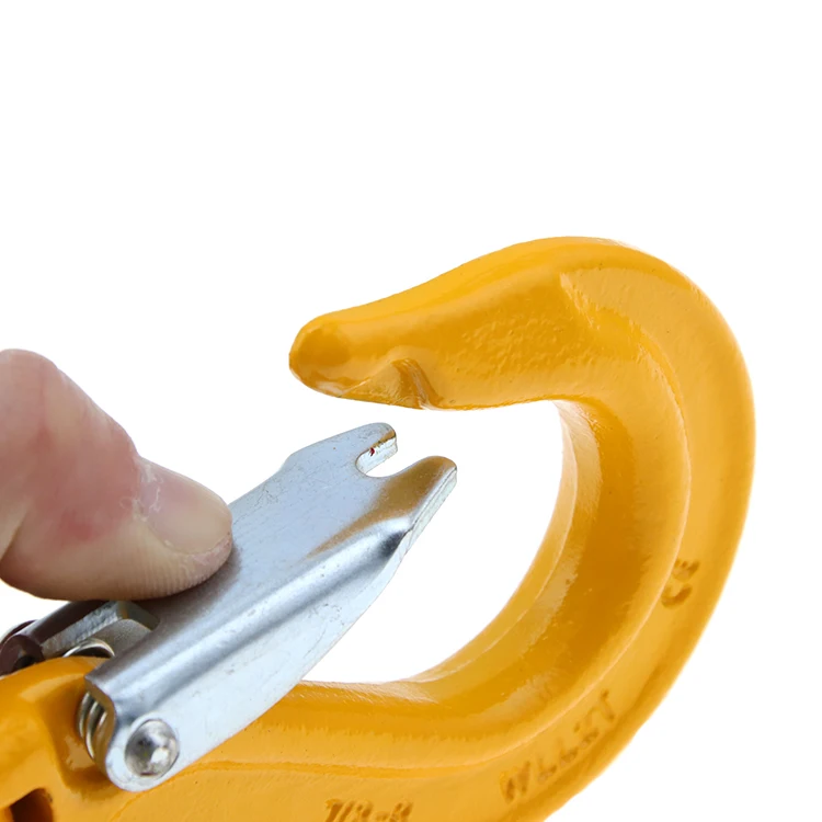 5.3 Ton G80 Lifting Sling Hook with Half Link Half Link Safety Latch Clevis Winch Cable Hook