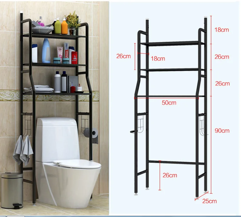 3 Layer Bathroom Washing Machine Shelf Metal Storage Rack
