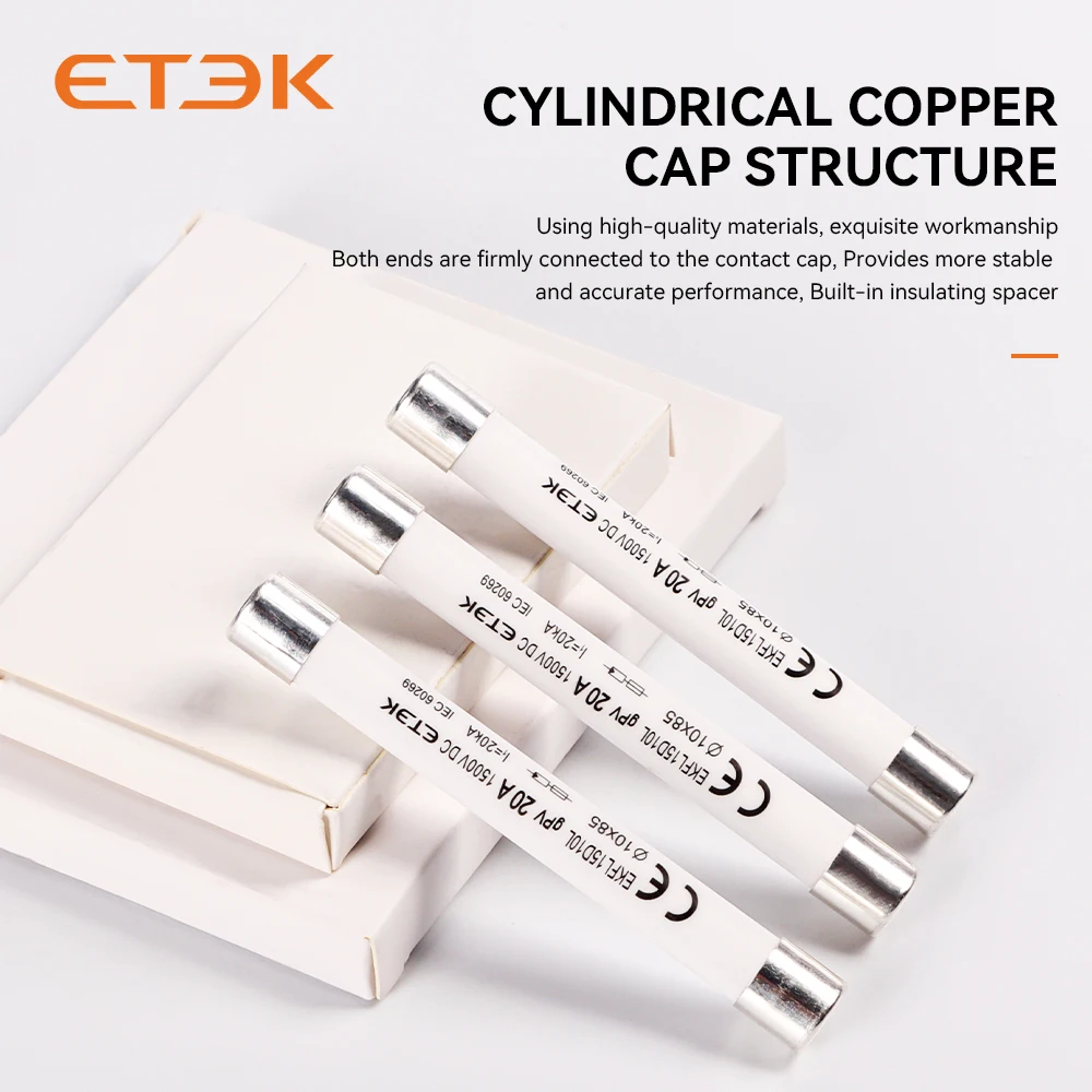 ETEK fuse link 1500vDC low voltage KEFL15D10L 20KA fuses 10x85mm 2-32A DC fuse