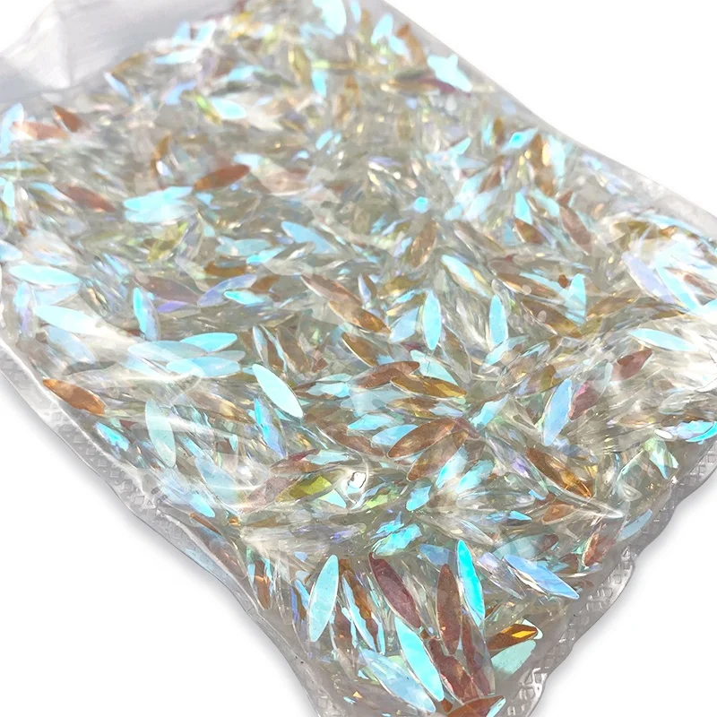 1440pcs Flat back Mix Crystal Stones Shiny Nail Glass Diamond 3D Nail Art Aurora Rhinestones