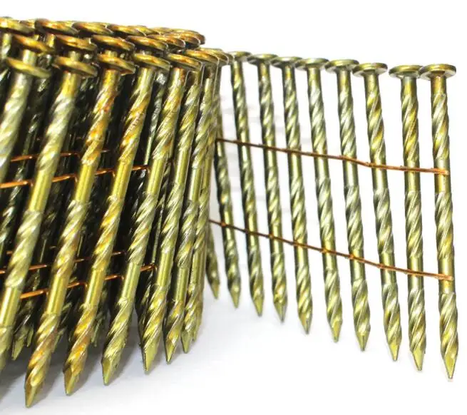 15 Degree Galvanized 2.5mm X 65mm Wire Coil Nails Screw Shan