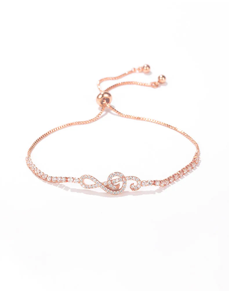 Japanese and Korean INS fashion versatile notes set with diamond adjustable lady bracelet bestie accessories wholesale