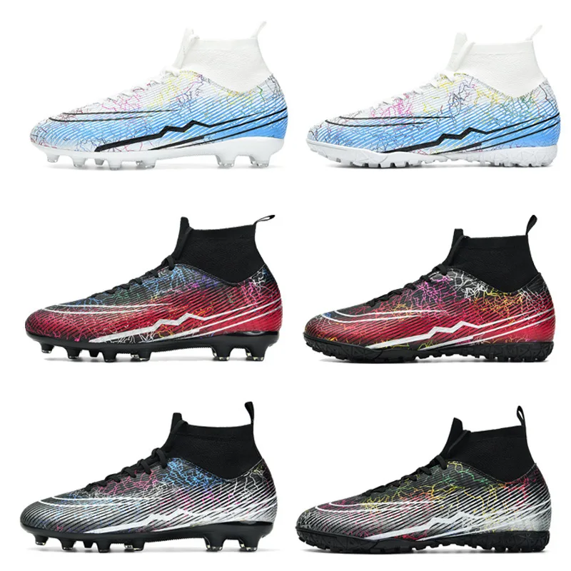 Wholesale hot selling high top tf broken nails ag nails leather training football shoes  men casual sports running shoes