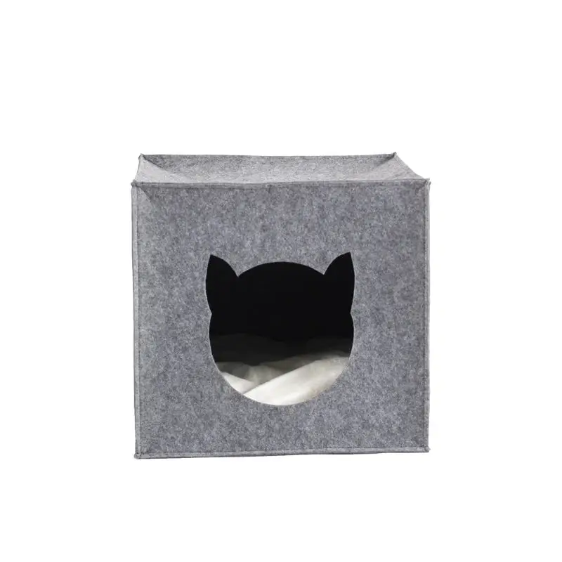 Removable Collapsible Hideaway Foldable Cat Tent Nest Cat Cave Bed House Cube For Indoor Cats