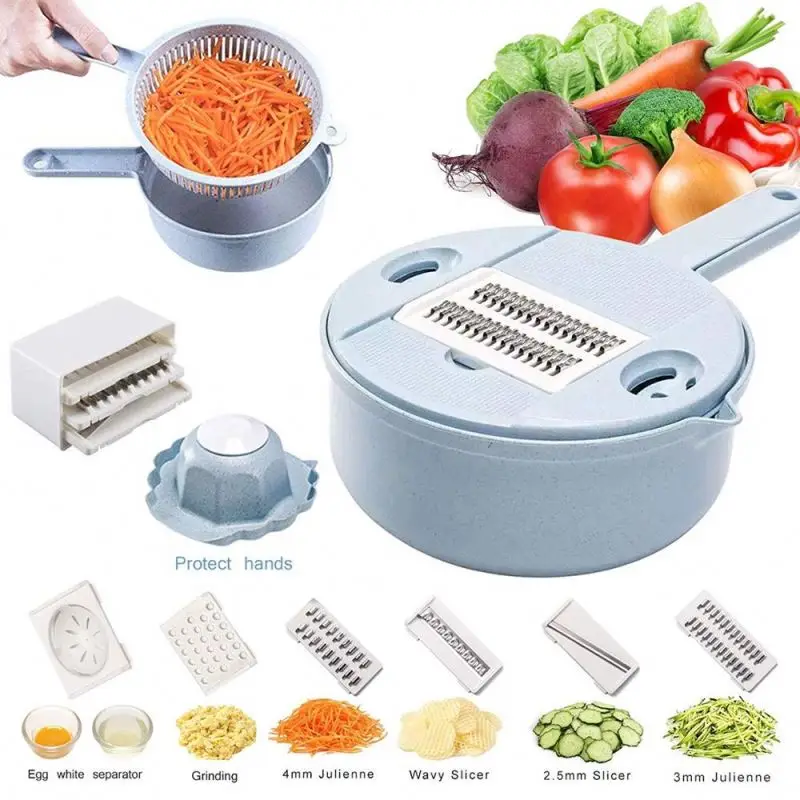 Multi-Function Household Wheat Straw tomato mushroom rapid magic grater kitchen vegetable cutter and slicer