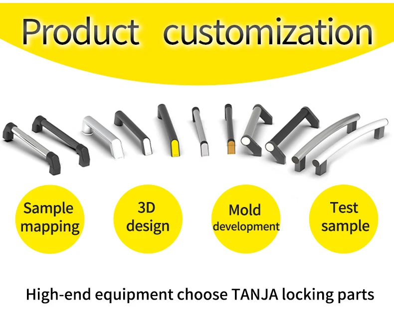 High Quality Aluminum Alloy Tubular Oven Door Handle External  CNC Machine Door Tubular Handle Industrial Pull Handle Knobs