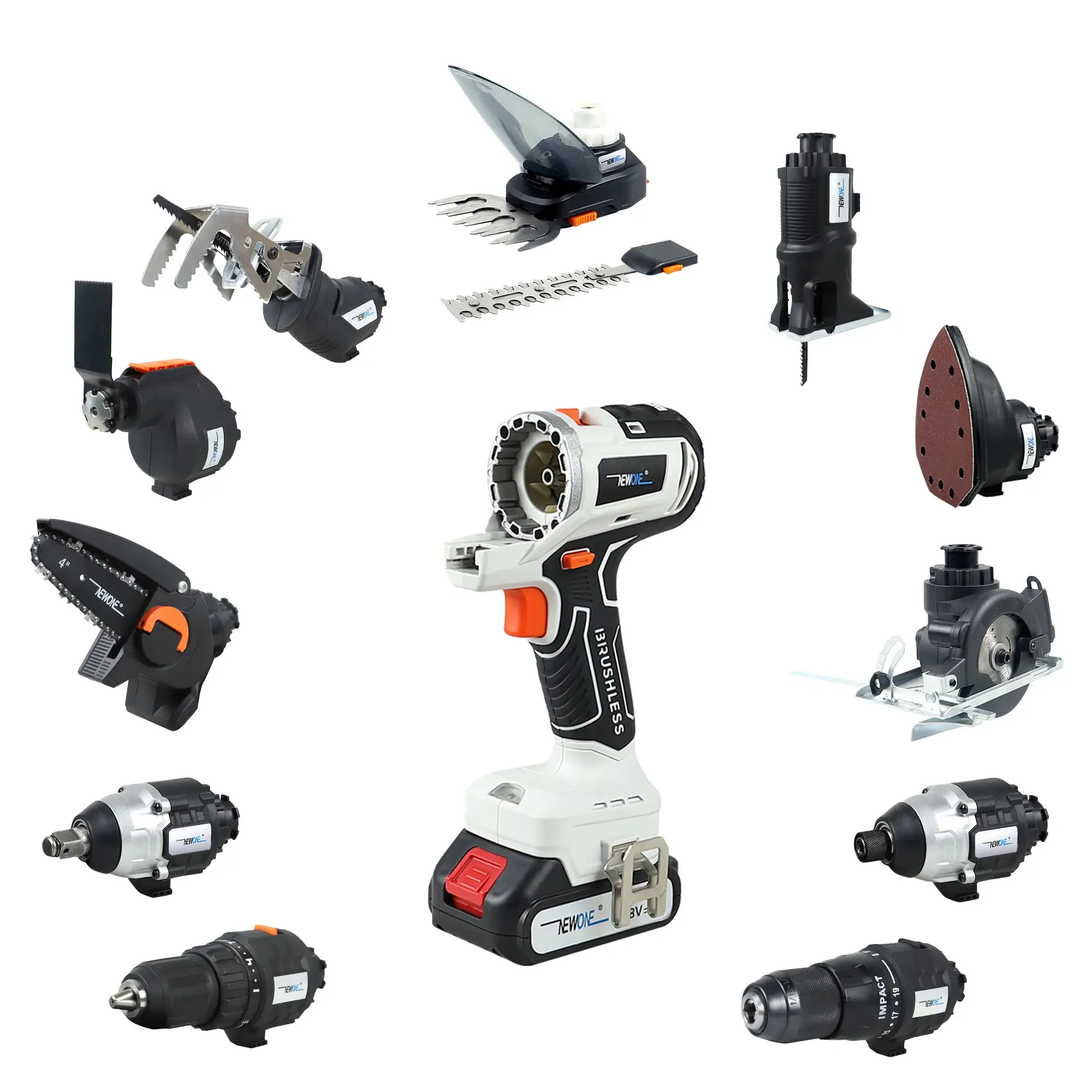 New Products 20V 12-in-1 2Ah/4Ah Body Parts Manufacturer motor Electric Cordless high Power Tools Set House-held Handheld sander