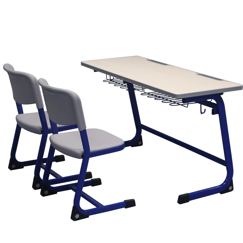Good Quality Two Seater Child Study Table and Chair Set for High School