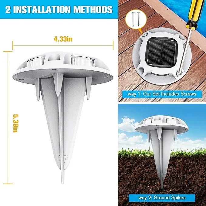 IP68 Waterproof Outdoor ABS Yard Underground Lamp  LED Solar Powered Motion Sensor Disk Park Ground Garden Light