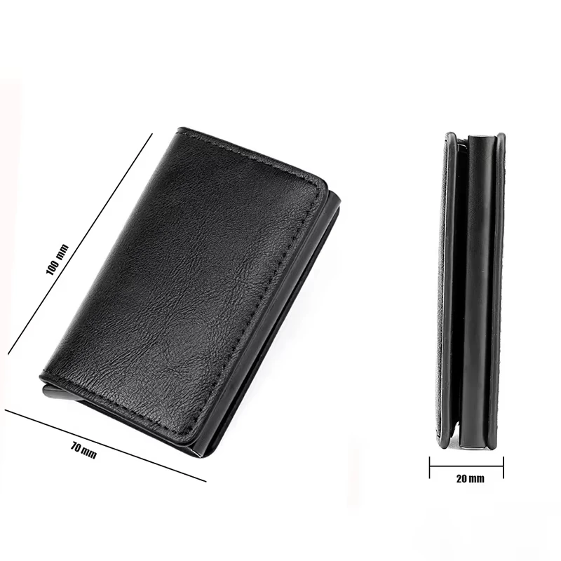 Smart Wallet Pop Up pu Leather Metal Rfid Business Minimalist Travel Blocking Automatic Aluminium id Credit Card Holder For Men