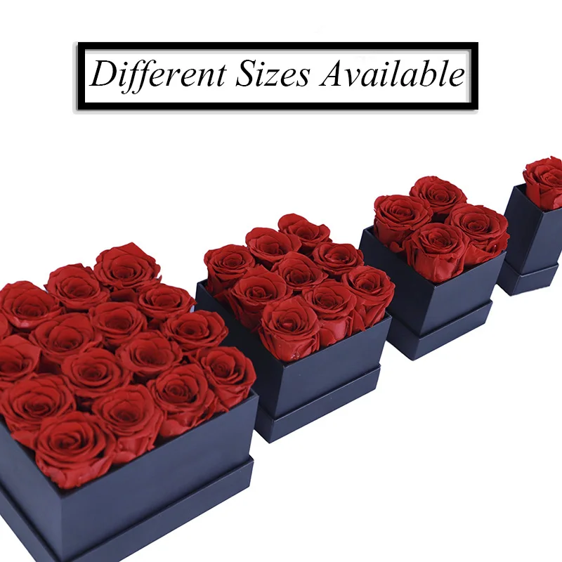  Wholesale A Grade 50 Colors rose gold box Perfect Decorative Dried Flowers Preserved Rose for Valentines Day