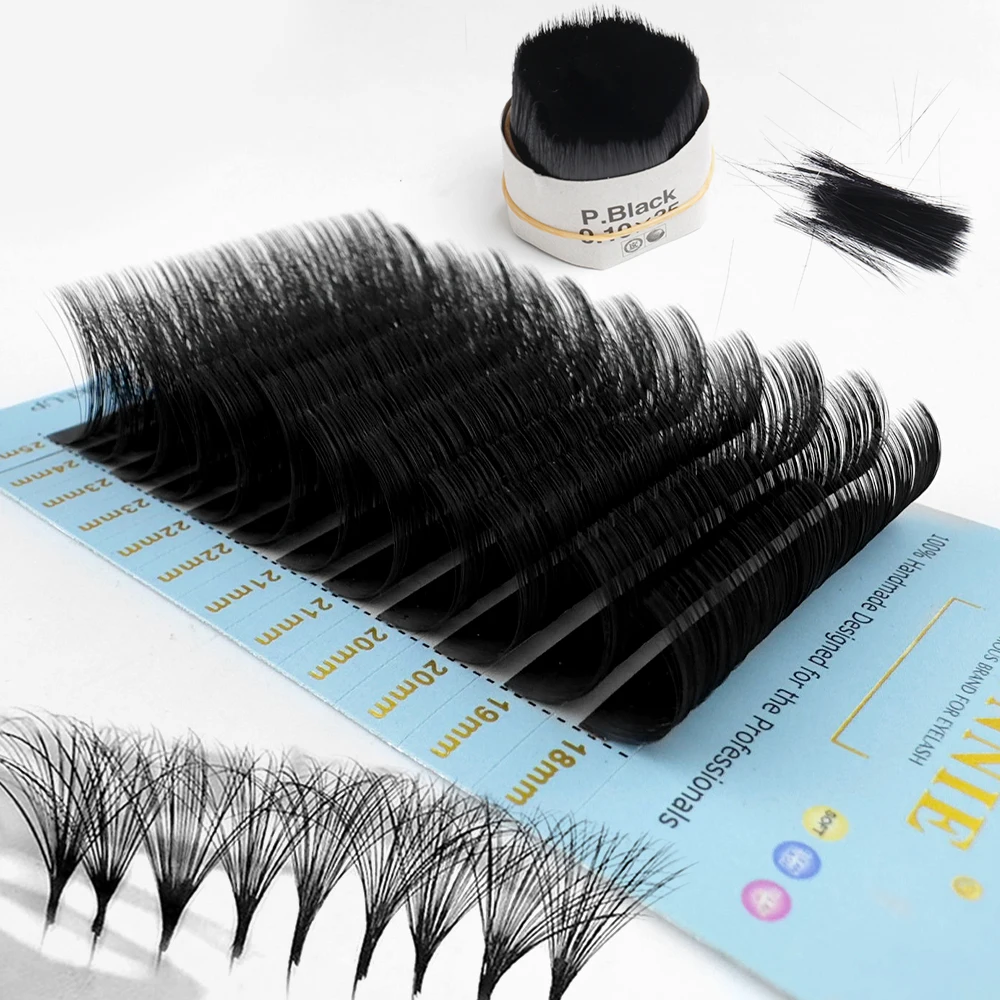 Abonnie Wholesale Classic Eyelash Extension Supplies 8-25mm Velvet Lash Trays C CC D DD M L Handmade Cashmere Lash Extensions