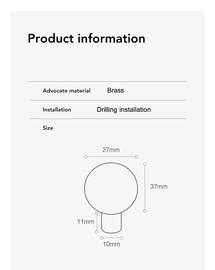 Solid Round Brass Cabinet Pulls Handles Kitchen Cupboard Wardrobe Drawer Cabinet Handles and bedroom Knobs C-2731