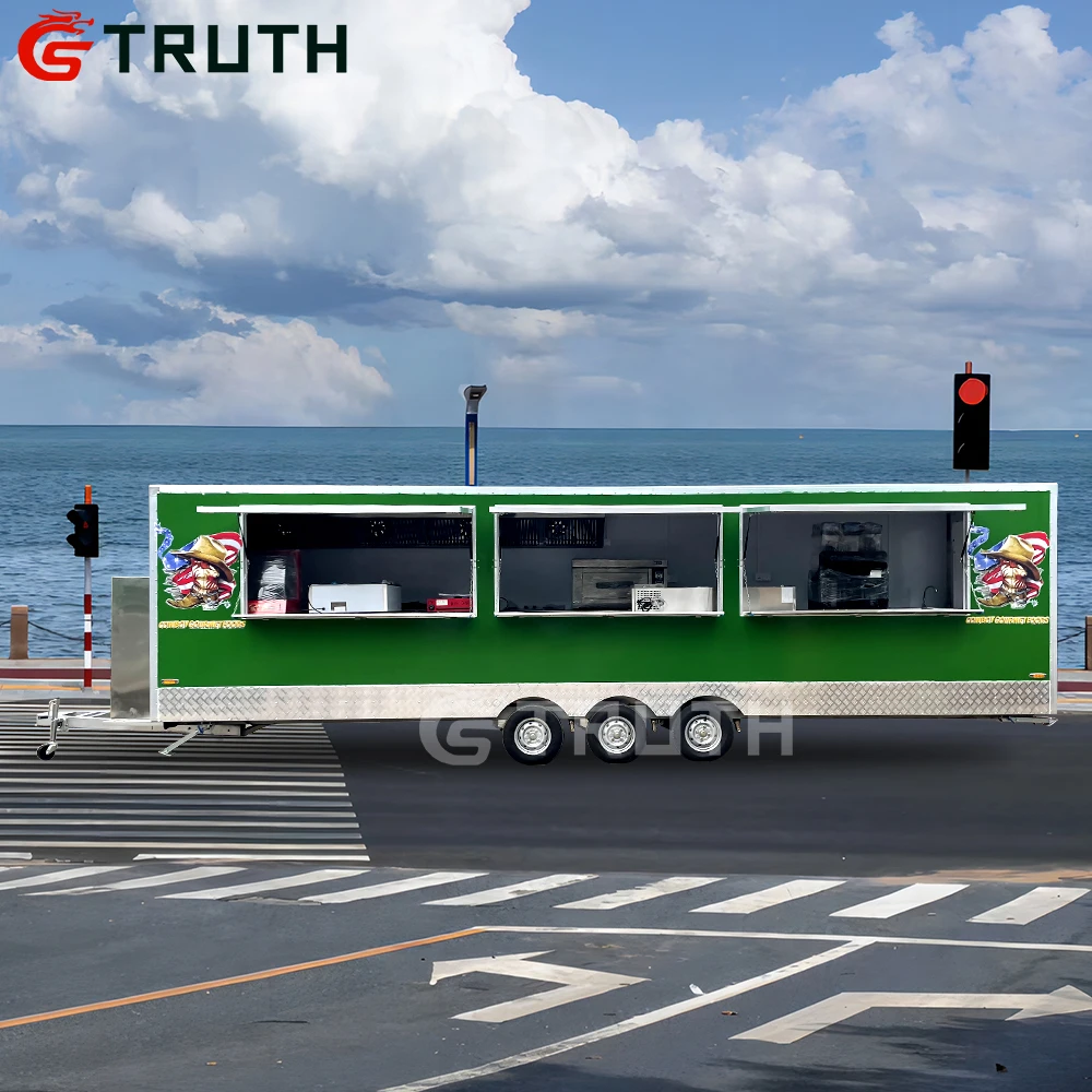 Mobile Cart Retro Ice Cream Street Turkey Burger Bbq Catering Trailer Food Truck