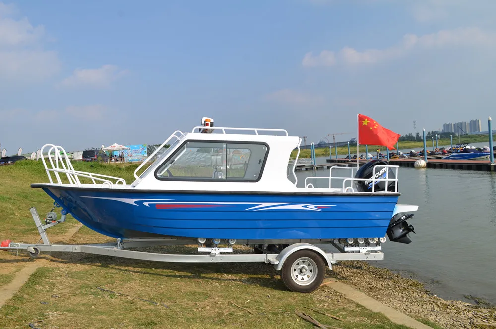 China Hot Sale 530 Half Cabin 7 Person Fishing Boat 5.3m Customized Aluminium Fishing Boat Full-welded Aluminium Boat