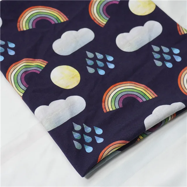 custom digital printing cotton lycra spandex knit jersey fabric for baby cloth 270-280GSM