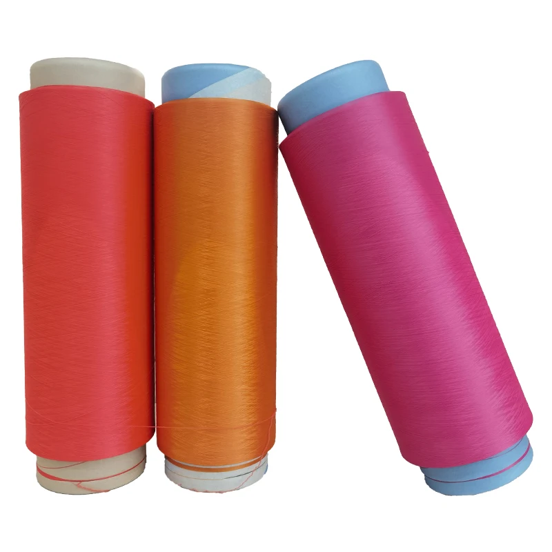 Colorful 55D/36F S And Z Twist Yarn 100% Polyester Dope Dyed Yarn AA DTY  For Seamless Garments