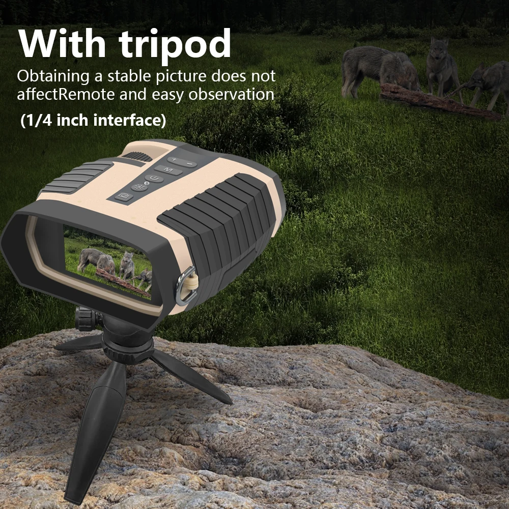 5X40 HD Clear Night Vision Binoculars Telescope with LCD Screen Digital Video Camera and Tripod for Outdoor Observation Capture