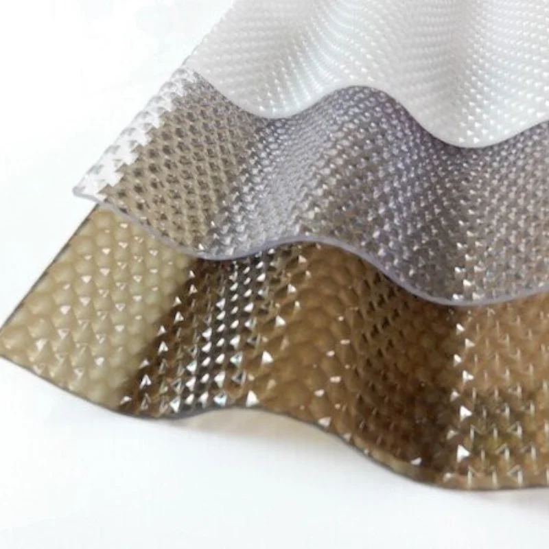 Hail proof beehive type polycarbonate sheet 2.8mm prismatic polycarbonate corrugated sheet for pergola