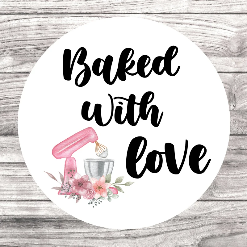 Custom printing baking with love stickers for cake