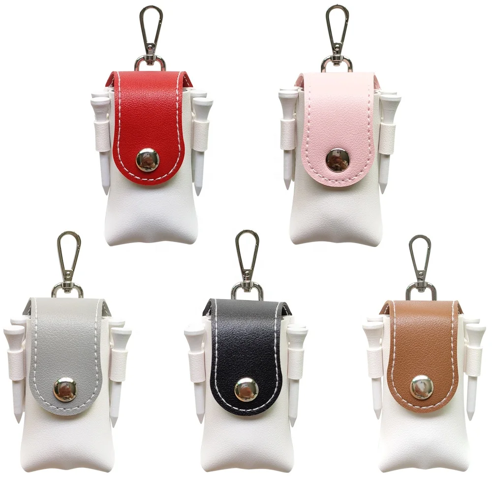 PVC Golf Ball Bag Portable Golf Tee Storage Pouch With Clip Men Women Outdoor Golf Ball Holder Pouch