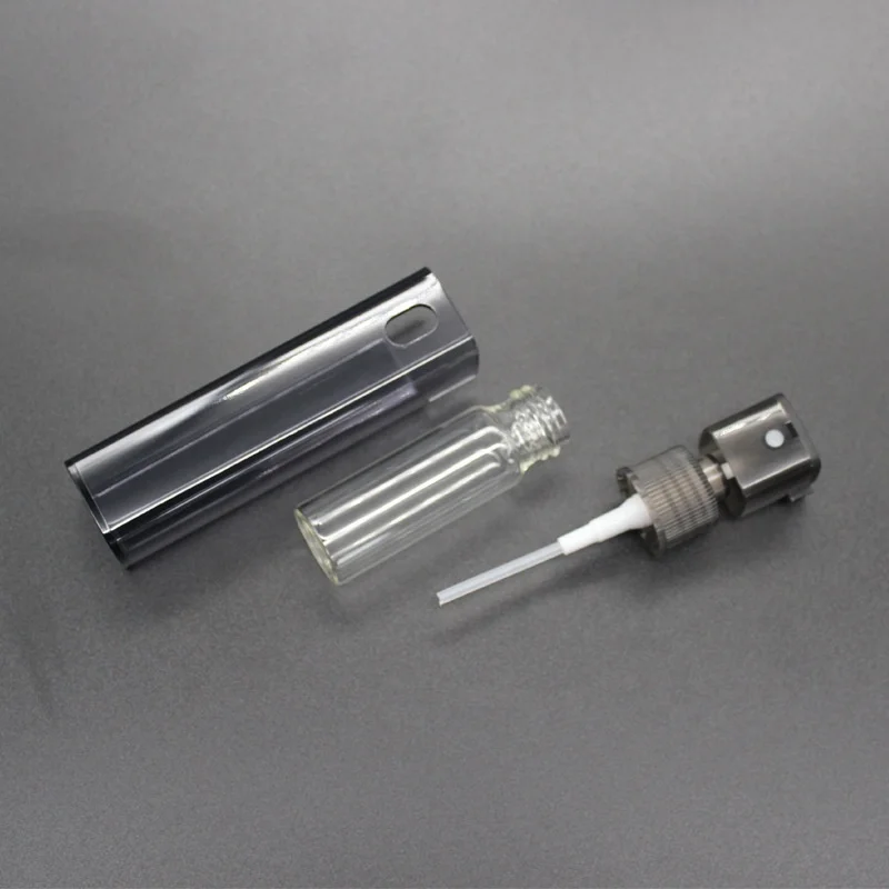 10ml refillable pocket square tube glass perfume plastic travel fine mist spray bottle