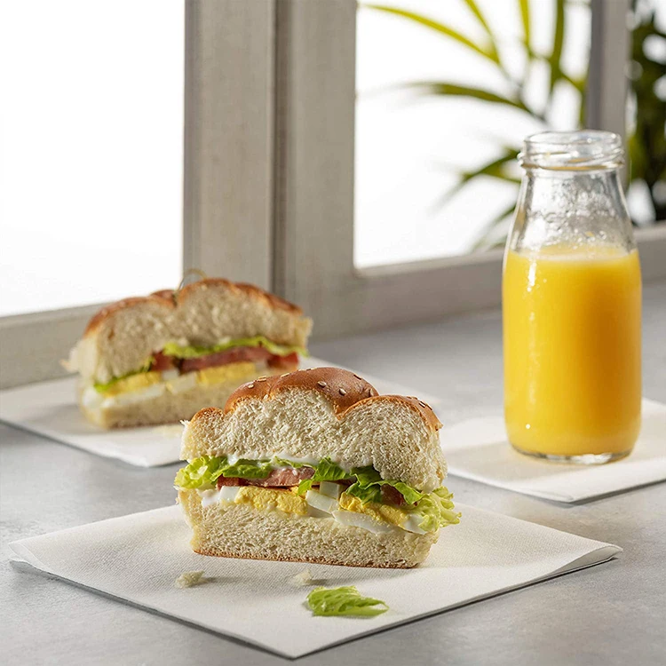 Custom Logo Disposable Cocktail Restaurant Bar Floral Paper Napkins Airlaid Napkin Paper