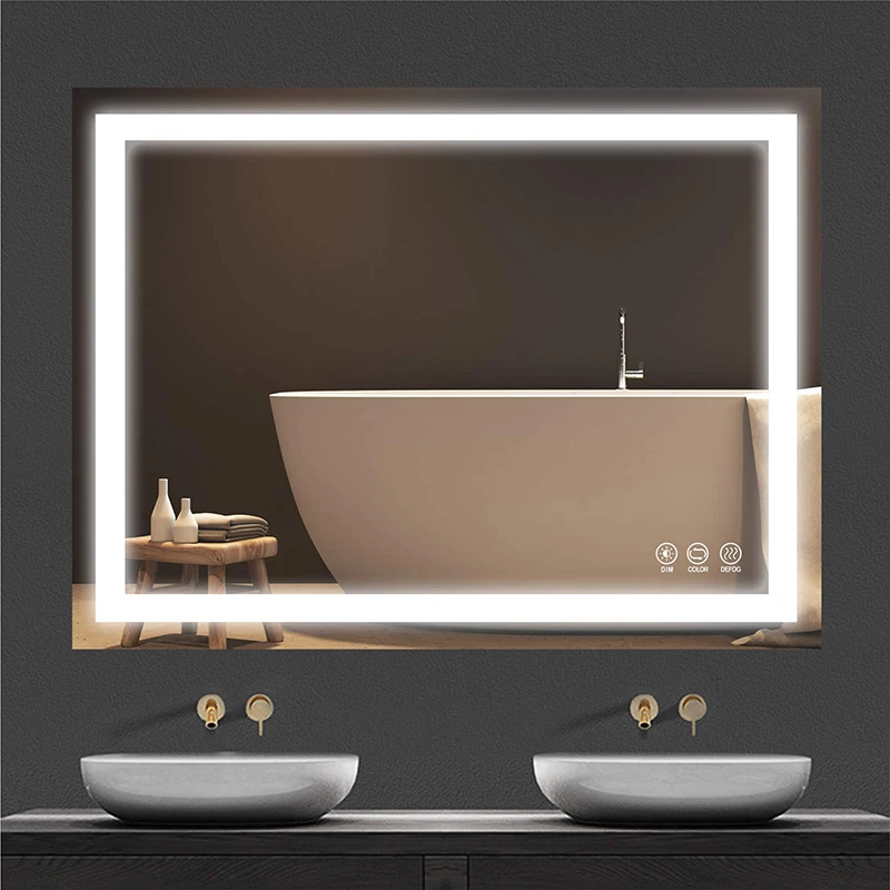 High Standard 5mm Copper-free Silver Mirror Backlit Light Led Customized Smart Bathroom Mirrors