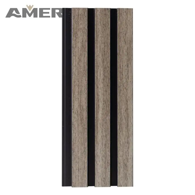 AMER Korean Wood Color PS Wall Panel Polystyrene Grille Wall Panel Sample PS Wall Panel