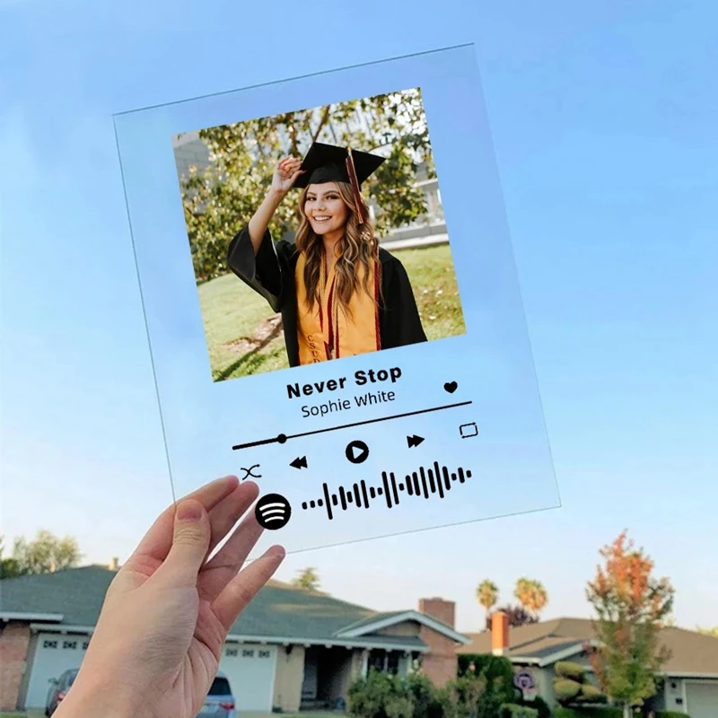 UV Printing Transparent Acrylic Music Sign Custom Design Printed Acrylic Music plaque Board