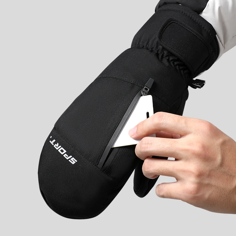 Custom thermal men snowboard mittens waterproof 3M Thinsulate winter ski gloves