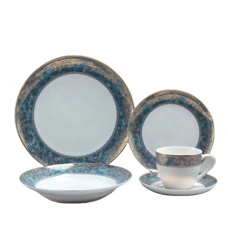 Королевский Новый обеденный набор из костяного фарфора, новейший дизайн, роскошный обеденный набор, посуда с популярным дизайном