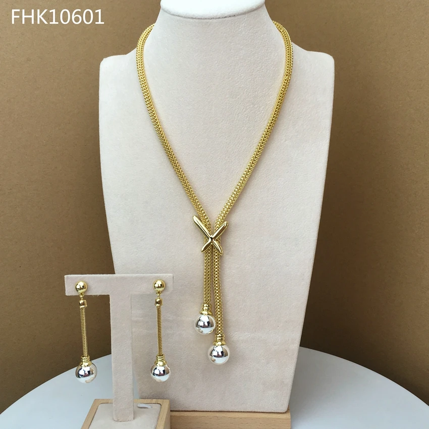 Yuminglai  dubai jewelry sets  goldplate jewelry italiam gold plated jewelry sets FHK10601