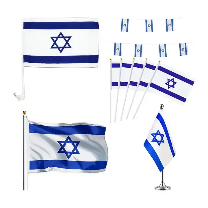 Wholesale Stock Cheap Price 12'x18' Israel And Palestine Car Window Flags Israel Handheld Flags