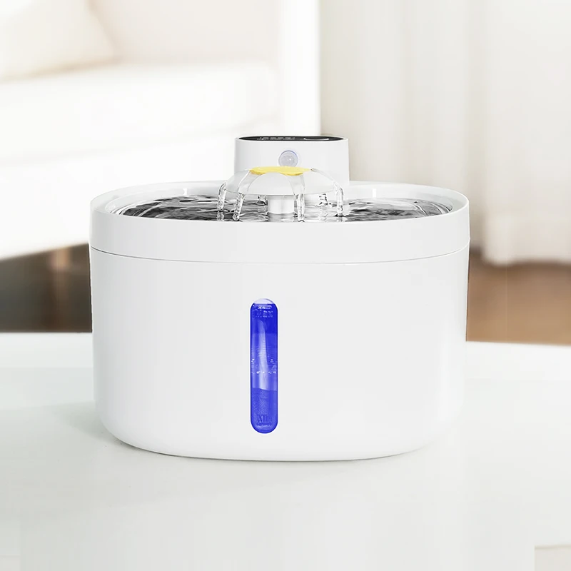 Cordless Cat Drinking Fountains Rechargeable Cat Water Fountain Stainless Steel 2.6L