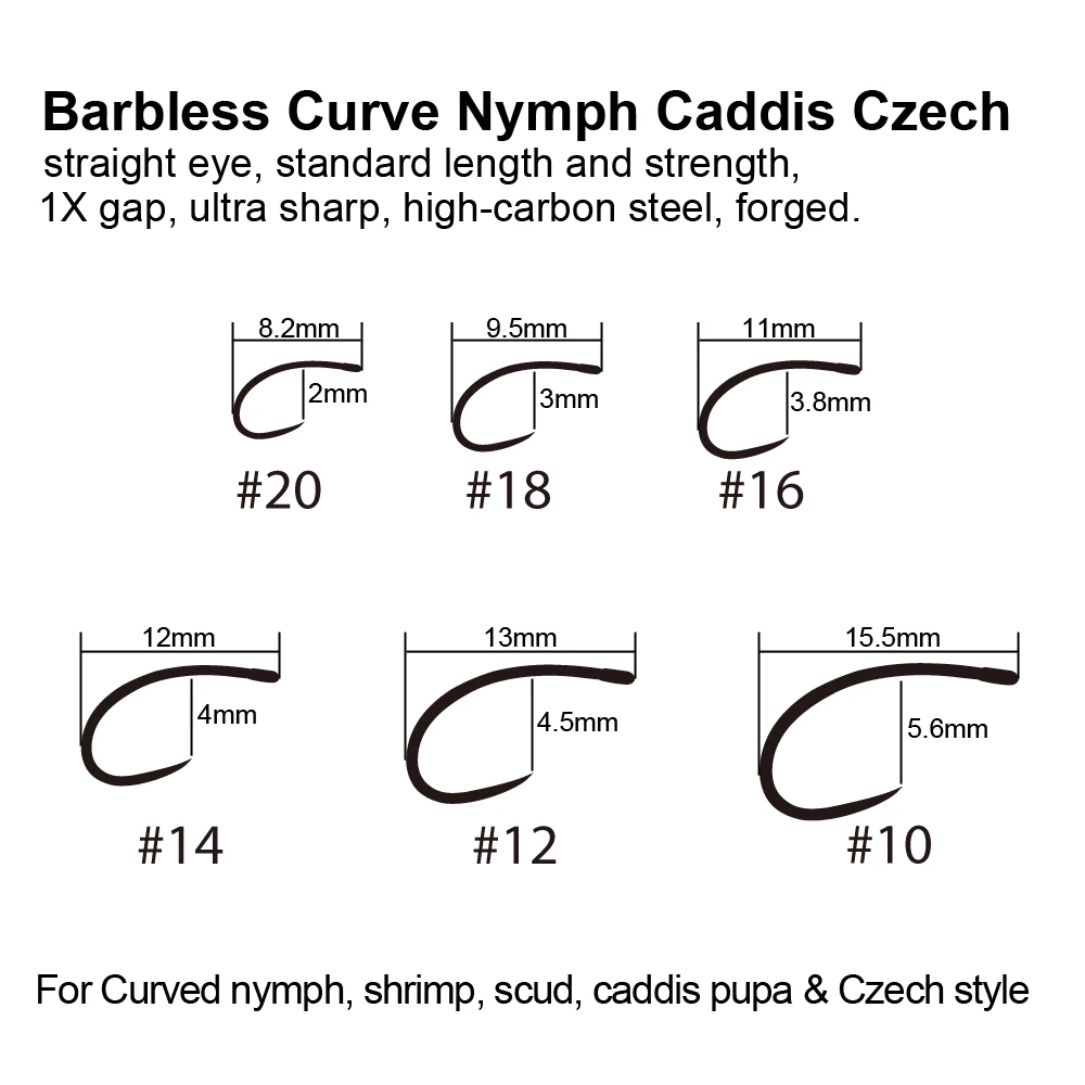  Vampfly Без Бородки изогнутые Нимфа Caddis чешские стиль мушек рыболовный крючок Fly Крючки