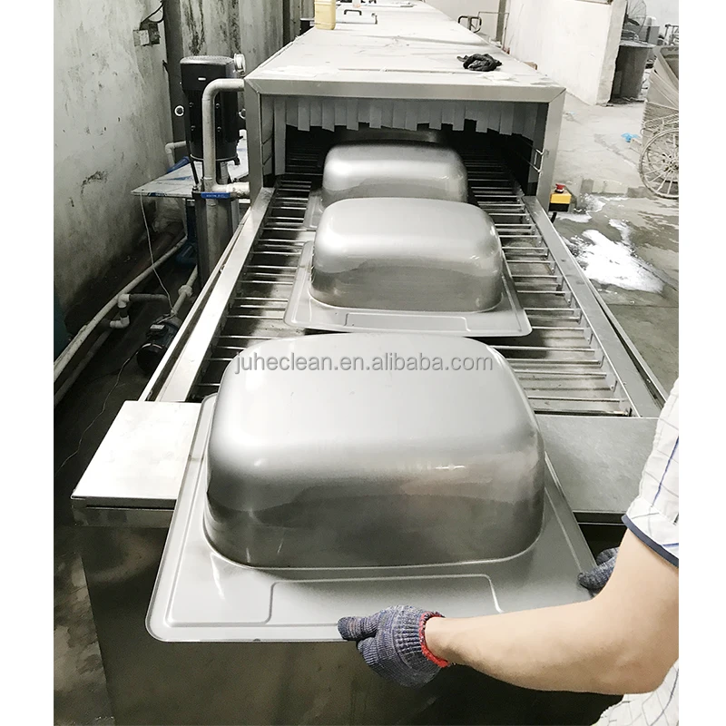 deep drawing lubricating grease in stainless steel barrels cleaning Conveyor water pump spray degreasjng machine parts washers