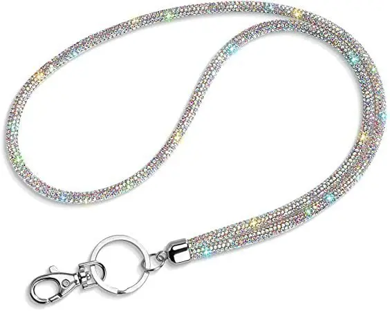Custom Rhinestone Chain Lanyard Bling ID Card Holder Crystal phone  Rhinestone Phone Lanyard