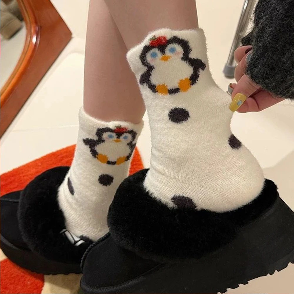 Женские зимние плюшевые носки из норки