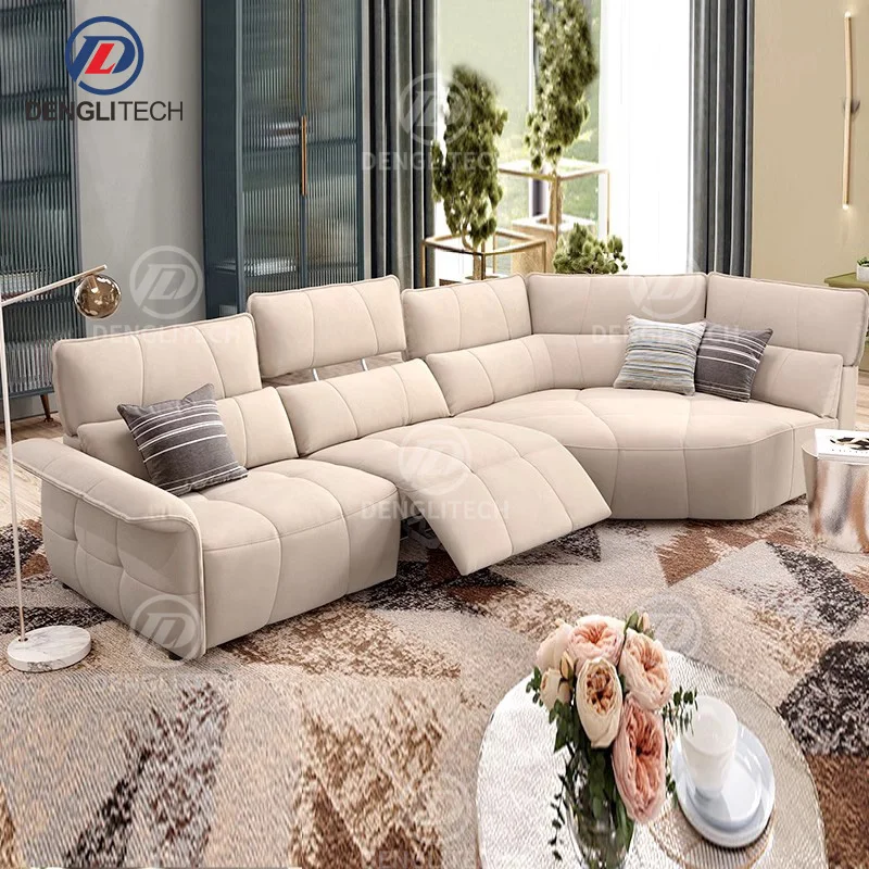 Japanese New Model Simple Corner Sofa Set  With  Price Living Room Furniture Modern Design Electric Recliner Sectional Sofa Set