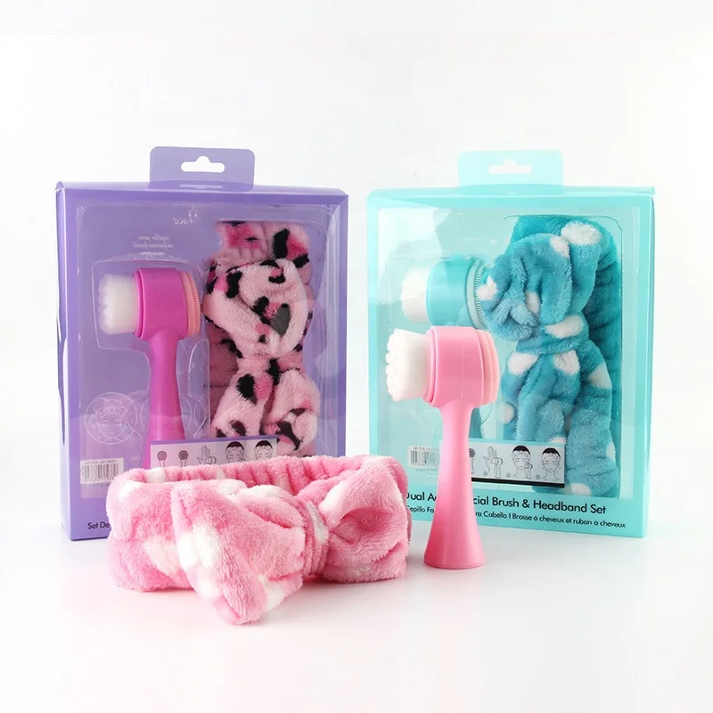 BEAU FLY New Design 2 in 1 Face Brush Hair Band Facial Cleansing Brush Hair Fixing Headband Kit brocha de maquillaje