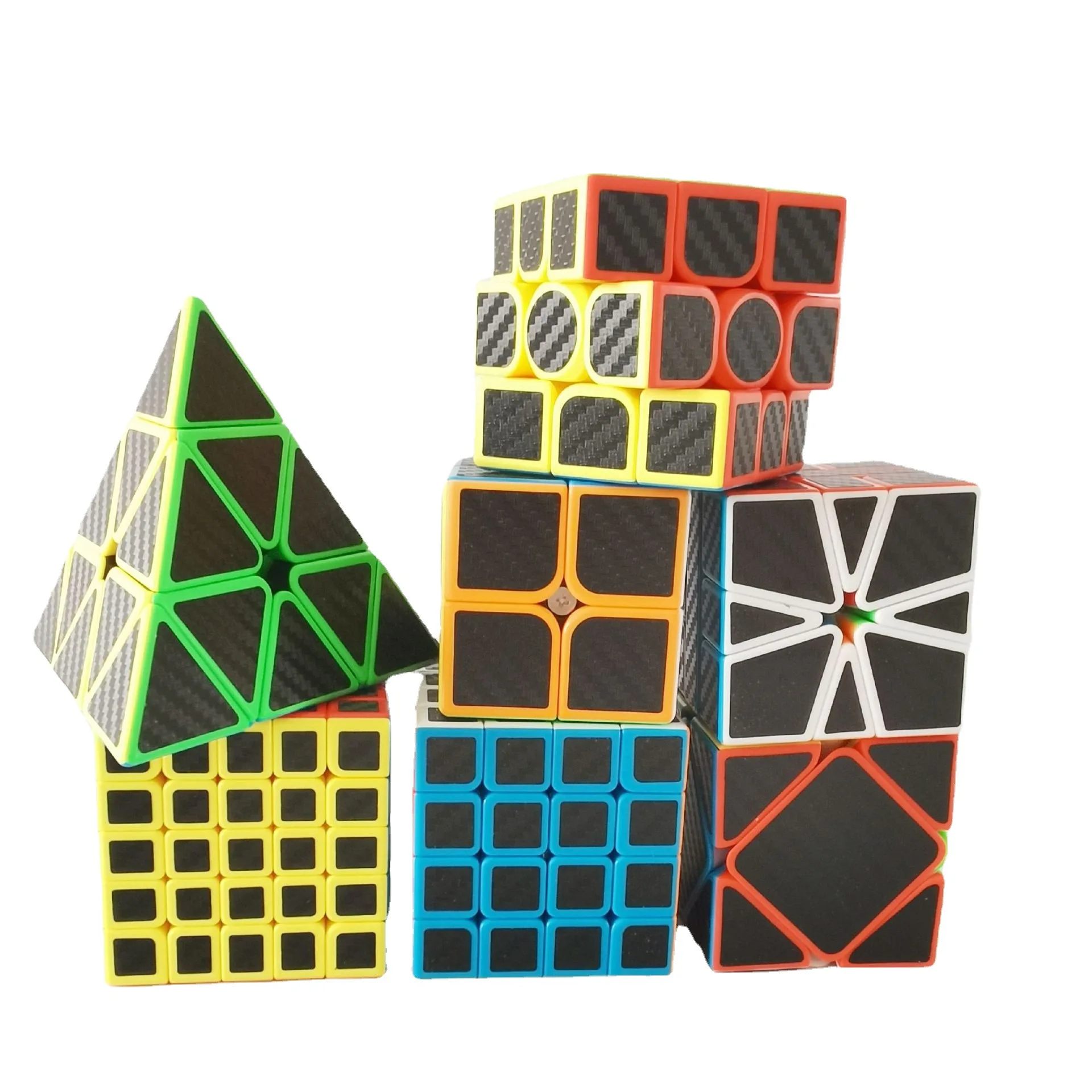 Hot Selling Fast Magic Cube speed puzzle professional cube Carbon Fiber Sticker Smooth  Cube Puzzles Educational Toys for Kids