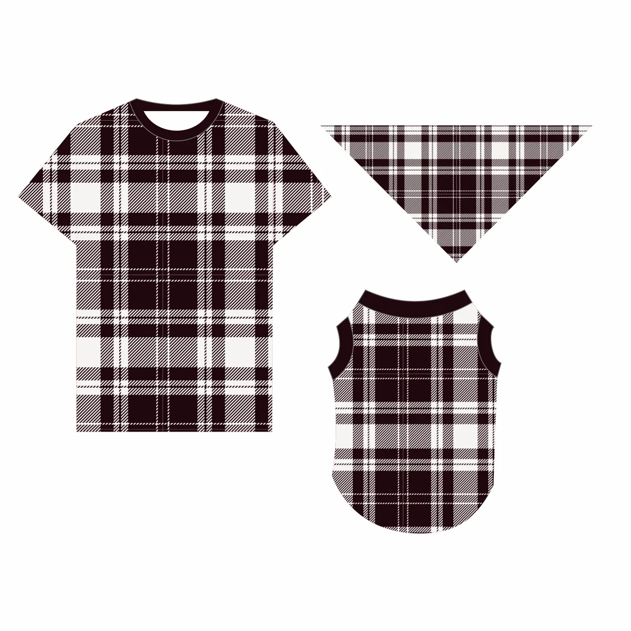 
Pet dog clothes adult-pet suit Summer dog owner suit Plaid pattern dog vest clothes pet suit 