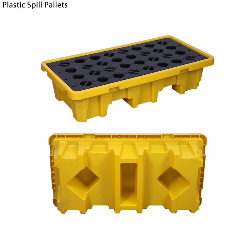 Factory Wholesale Heavy duty 2 Drums Spill plastic pallet for petroleum Industry For Sale Heavy Duty Oil Use Spill Pallet