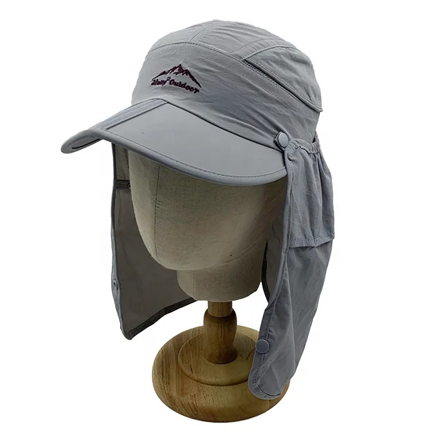 RTS High quality army jungle cap sunproof bucket hat with neck shade mesh breathable foldable outdoor hat