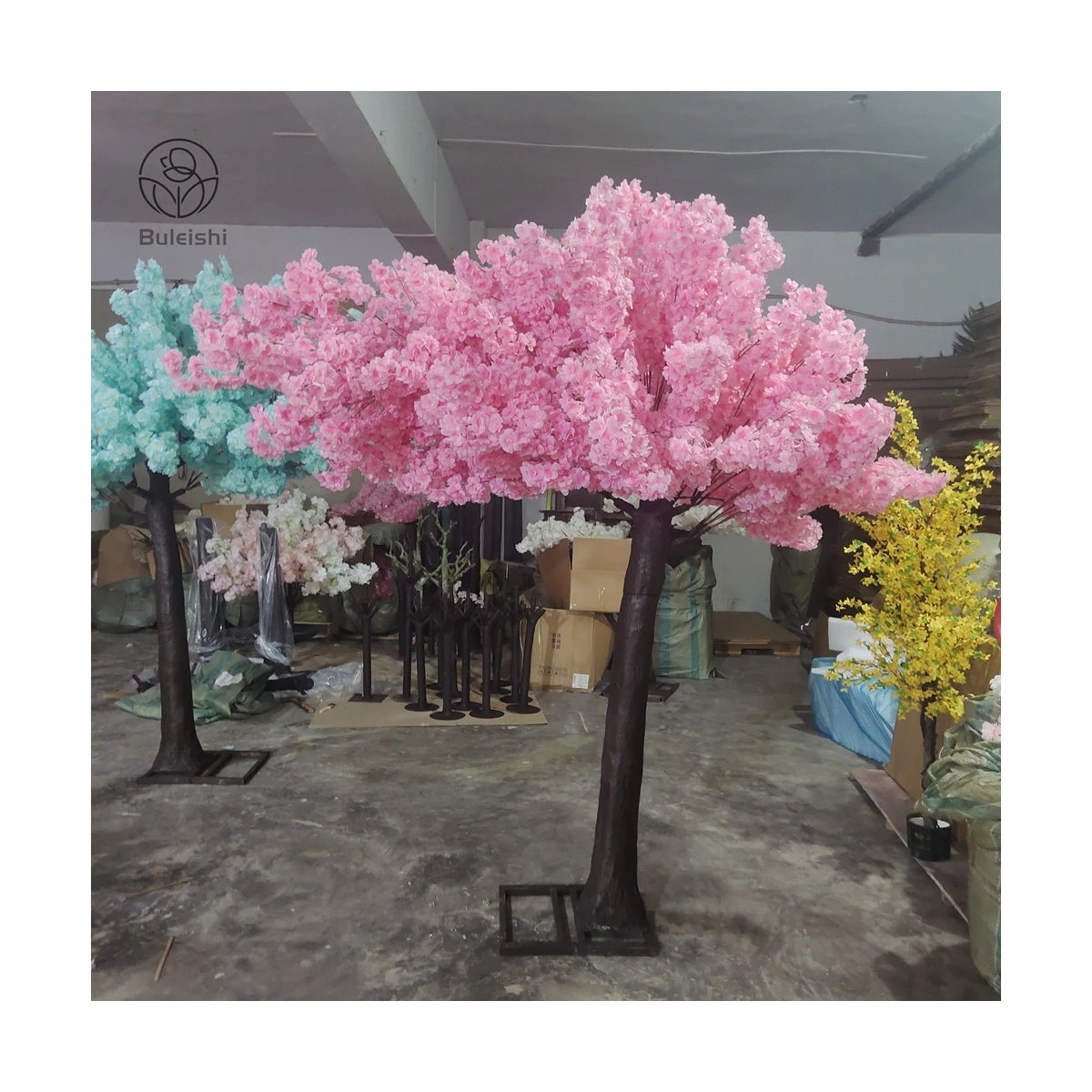 Customized 180cm White Pink Sakura Artificial Flower Cherry Blossom Tree For Wedding Decor