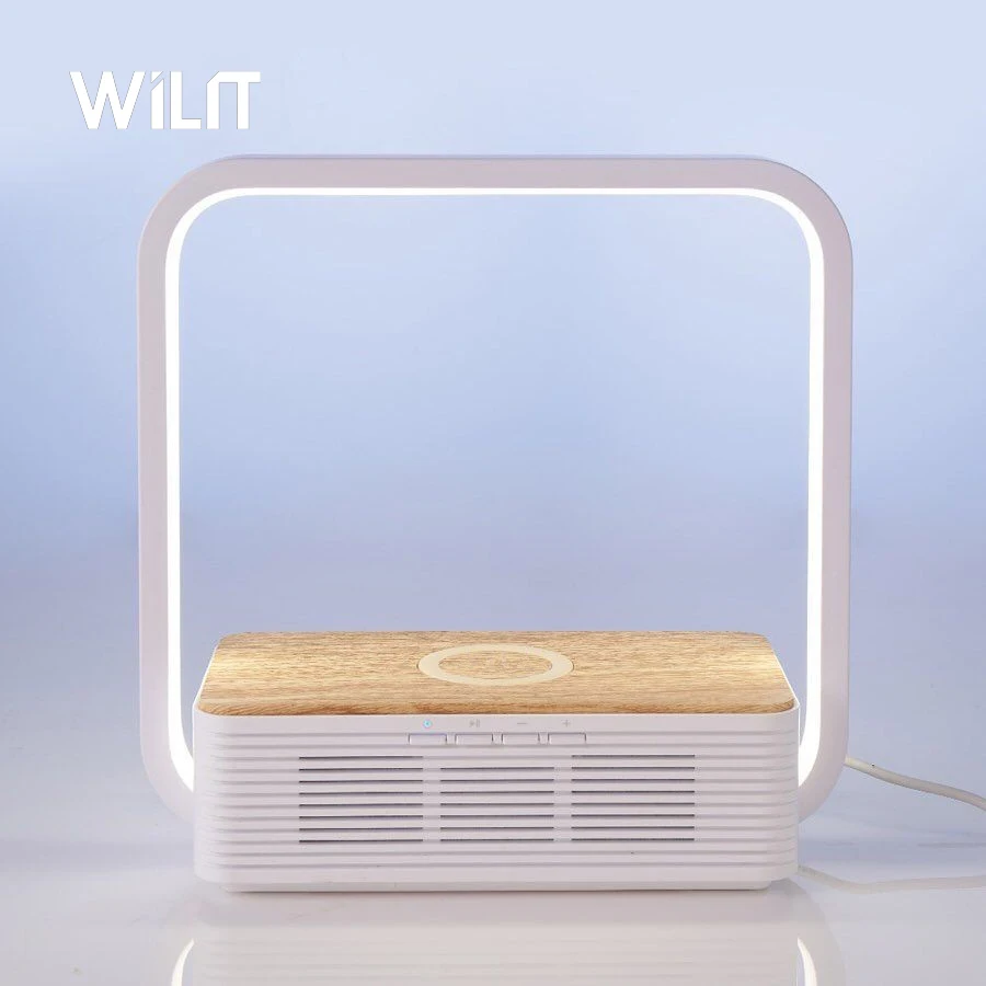 Home Decor Sound Box Speaker With Light Wood Imitation Bluetooth Wireless Charging Bluetooth Speaker Led Portable Speaker