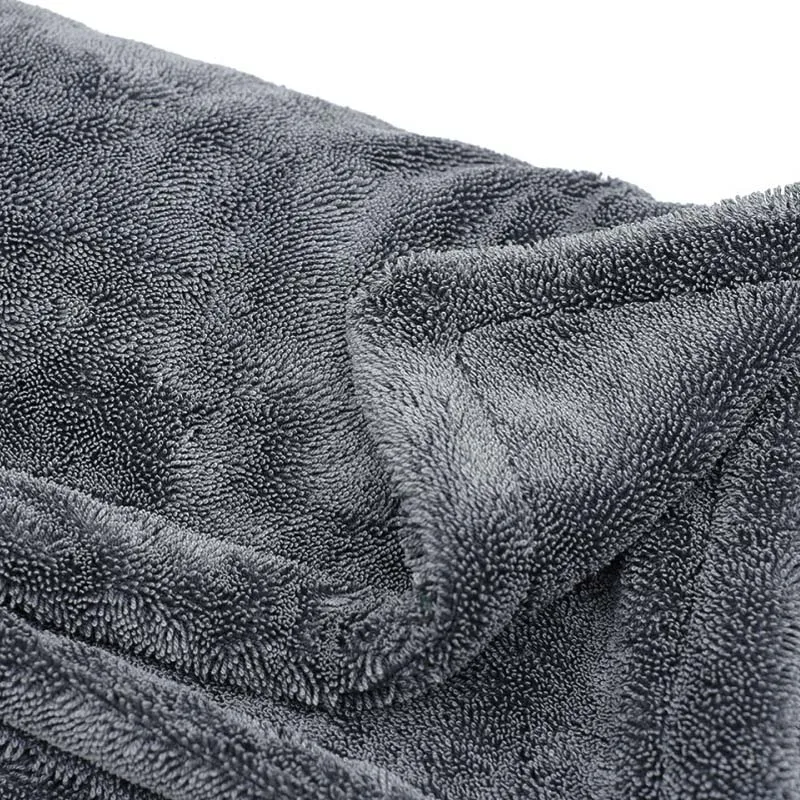 best quality black twisted loop microfiber dry cloth microfibre towels car wash detailing drying towel 1400gsm 2000gsm